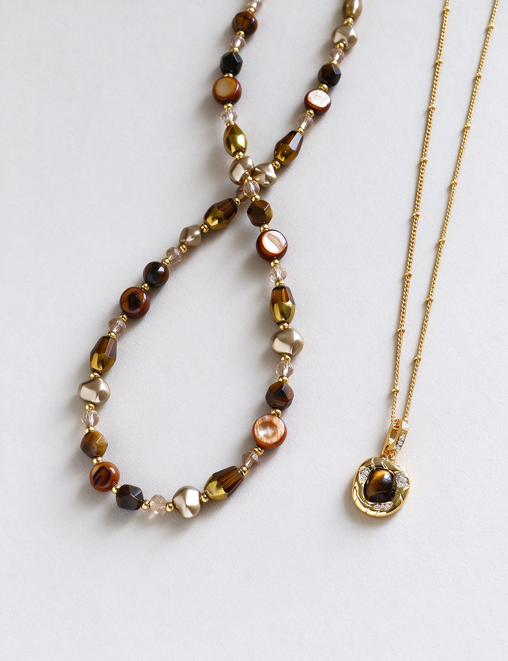 Tiger Eye Pendant Necklace - DippedShop Wholesale - #7363