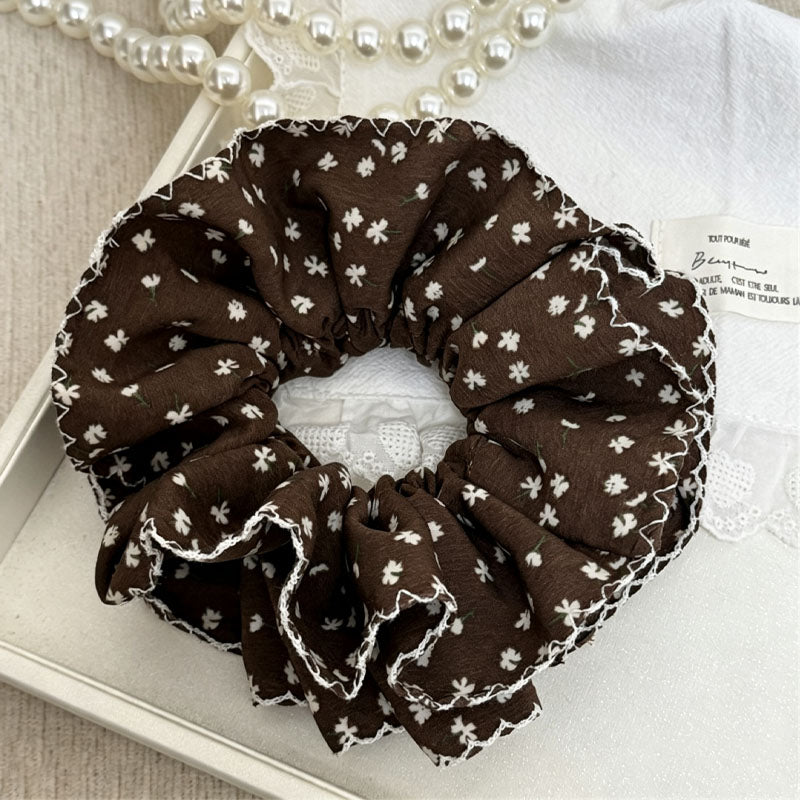 Vintage Double Layer Floral Print Scrunchies 6W6HSR379