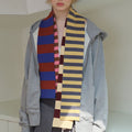 Trendy Color-Block Striped Warm Knit Scarf 6W6NSC82