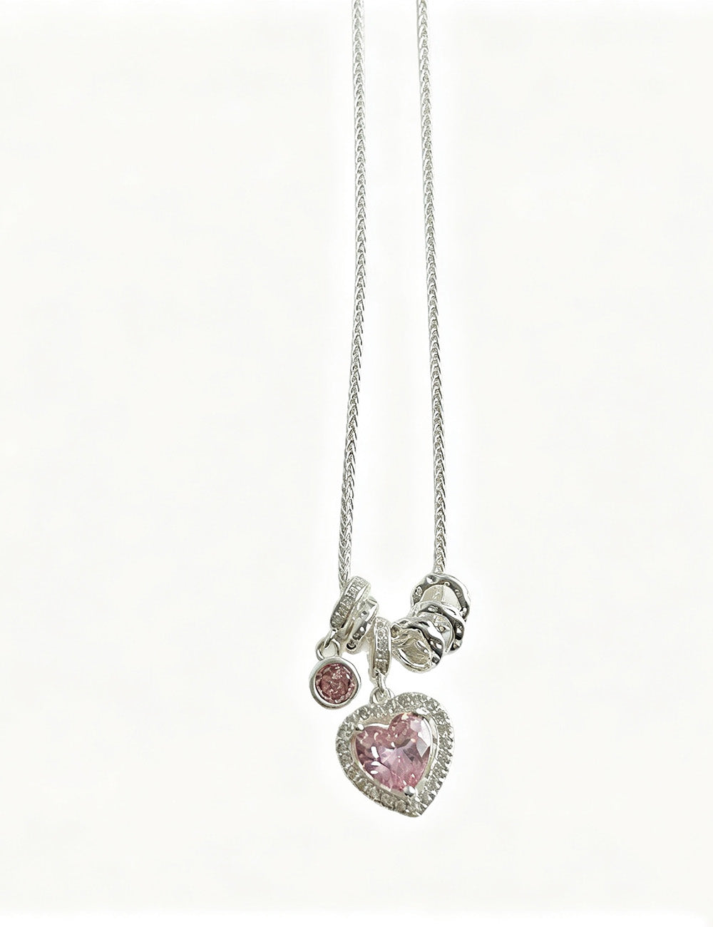 Sweet Cubic Zirconia Heart Pendant Necklace 6W6JNC389L