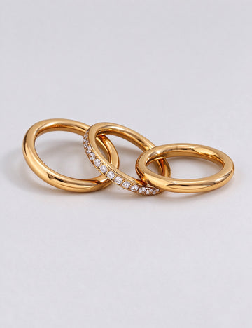 Cubic Zircon Ring Set - DippedShop Wholesale - #9475