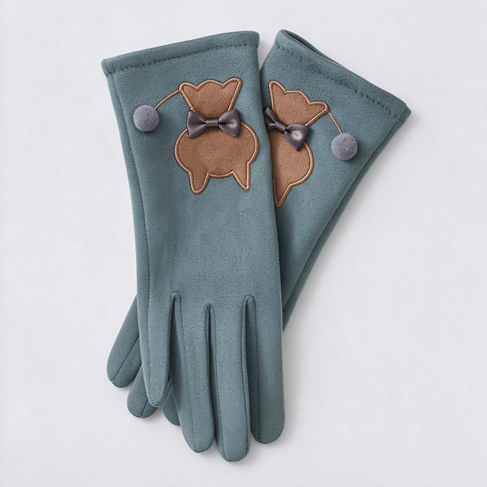 Cute Cat Embroidery Touchscreen Plush - DippedShop Wholesale - #9779