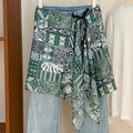 Boho Paisley Print Tie Waist Hip Scarf 6W6NSC232
