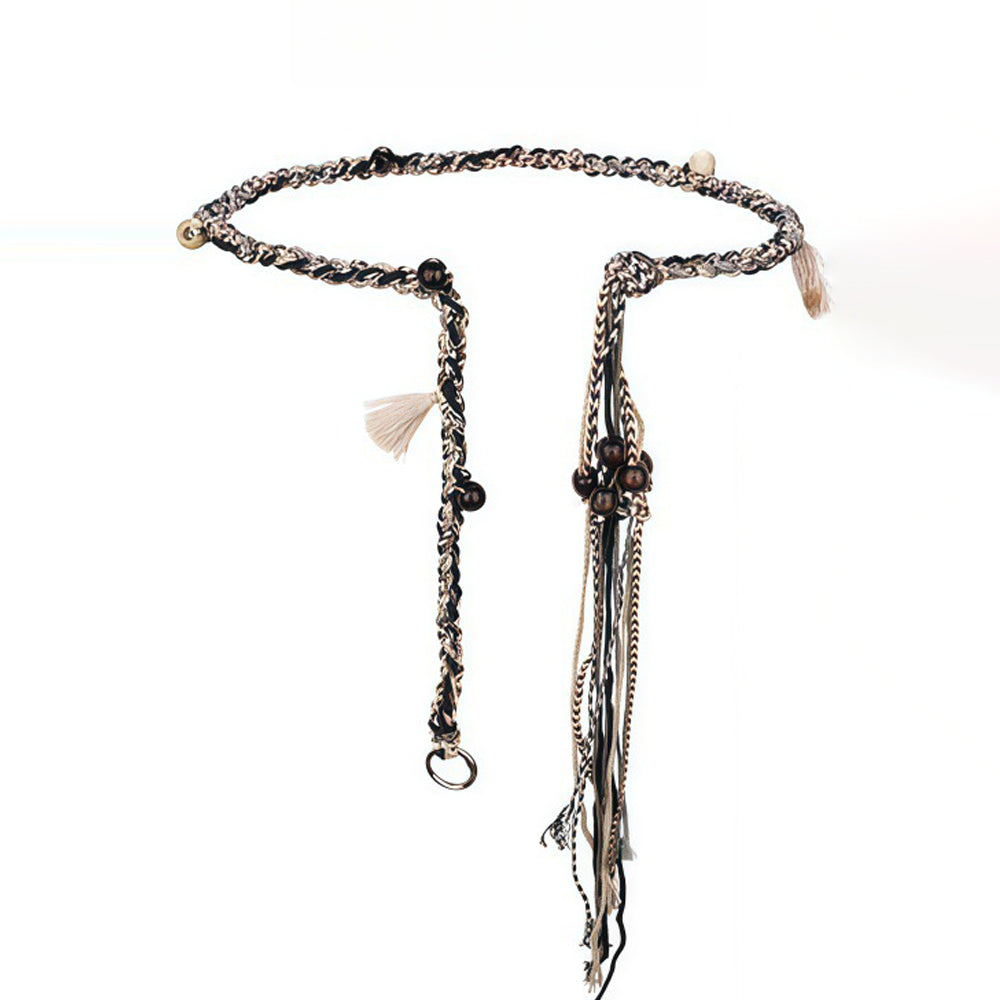 Ethnic-style Handmade Weave Tassel Belt 6W6JBT240