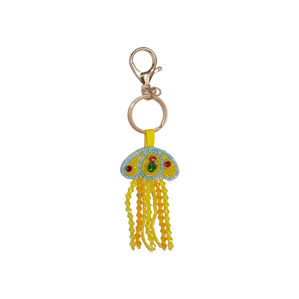 Stylish Rhinestones Beaded Jellyfish Pendant Bag Charm 6W10BBC812