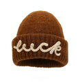 Simple Letter Embroidery Angora Knit Beanie 6W6HAT645