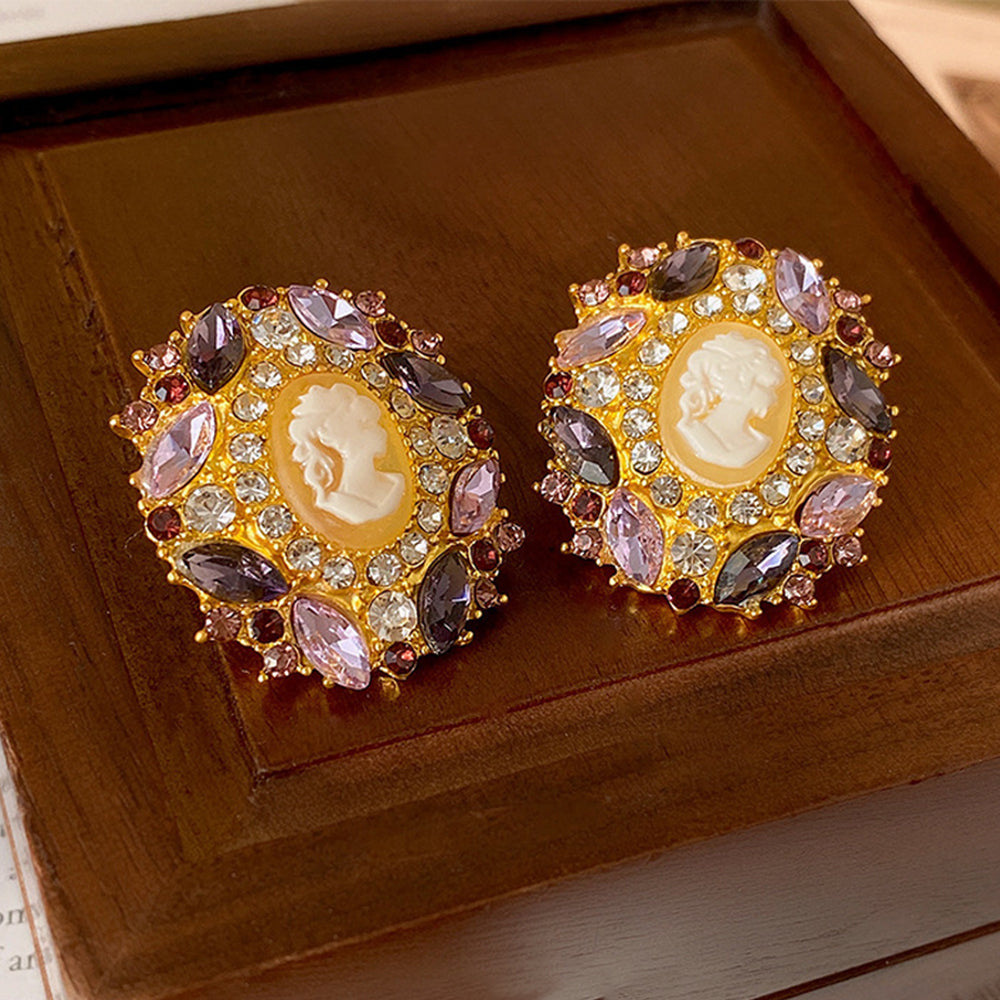 Vintage Sparkly Rhinestone Crystal Stud Earrings 6W6JER720