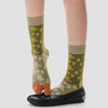 Vintage Floral Embossed Split Toe Tabi Socks 6W8FSO687