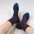 Houndstooth Striped Crew Socks - DippedShop Wholesale - #0019