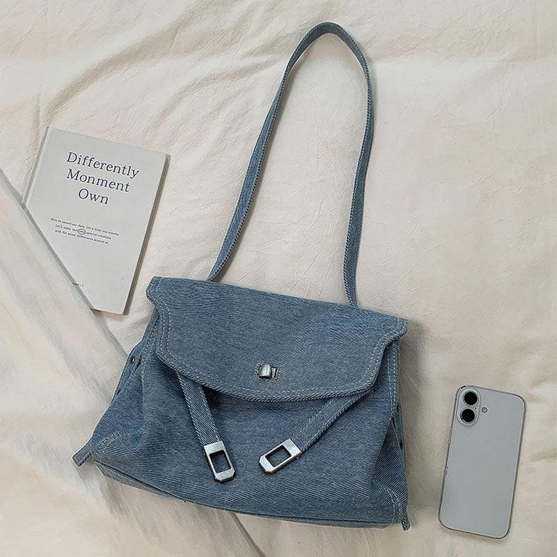 Casual Denim Flap Shoulder Bag 6W10BBG1351