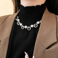 Stylish Rhinestones Geometry Shape Chain Necklace 6W6JNC900