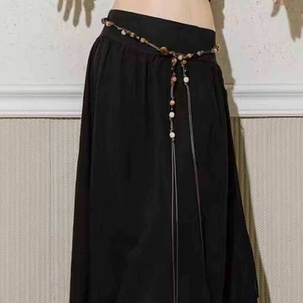 Vintage Handmade Woven Beaded Braided Waist Belt 6W6JBT203