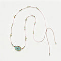 Natural Stone Pendant Beaded Rope Necklace 6W6JNC628