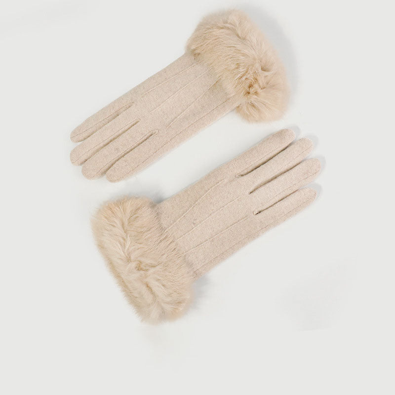 Faux Fur Touchscreen Gloves - DippedShop Wholesale - #2947