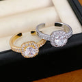 Trendy Square Cubiz Zirconia Engagement Open Ring 6W6JRG370