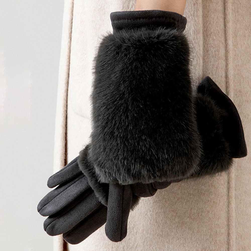 Faux Fur Touchscreen Gloves - DippedShop Wholesale - #0915