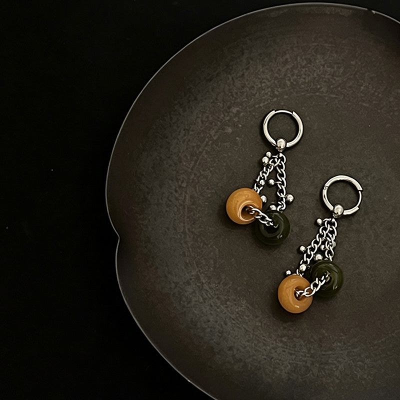 Boho Style Natural Stone Pendant Dangle Earrings 6W6JER605