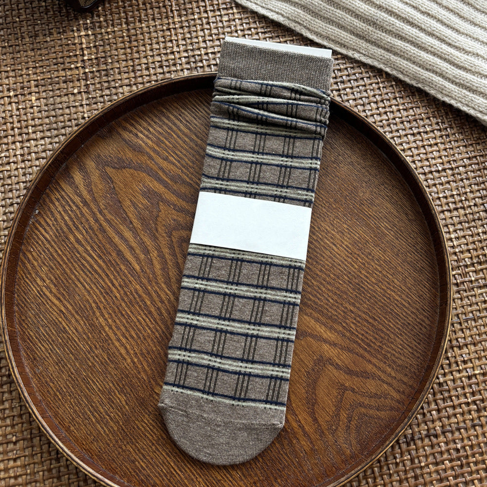 Plaid Slouchy Crew Socks - DippedShop Wholesale - #6147