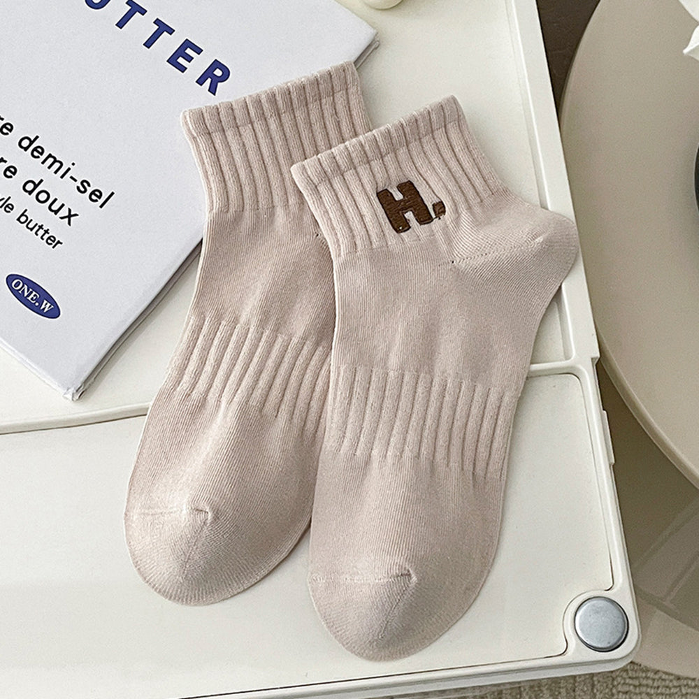 Letter Embroidery Knit Socks - DippedShop Wholesale - #0803