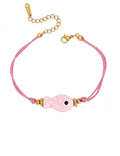 Cute Fish Pendant Rope Bradided Bracelet 6W6JBR354