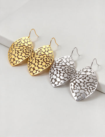 Vintage Filigree Leaf Dangle Earrings6W6JER826