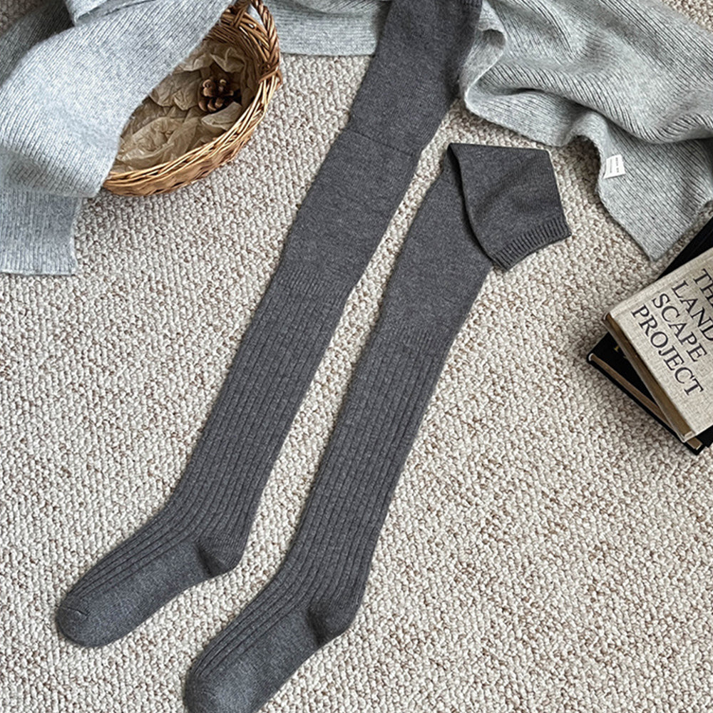 Simple Solid Color Over Knee High Socks 6W8FSO1008