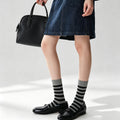 Striped Color Contrast Crew Socks - DippedShop Wholesale - #5219