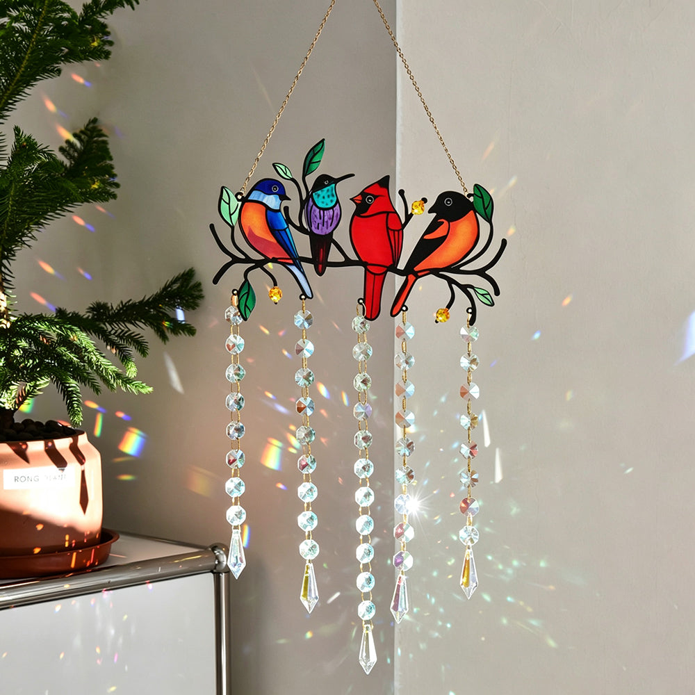 Colorful Metal Birds Window Hanging Suncatcher 6H7HLS195