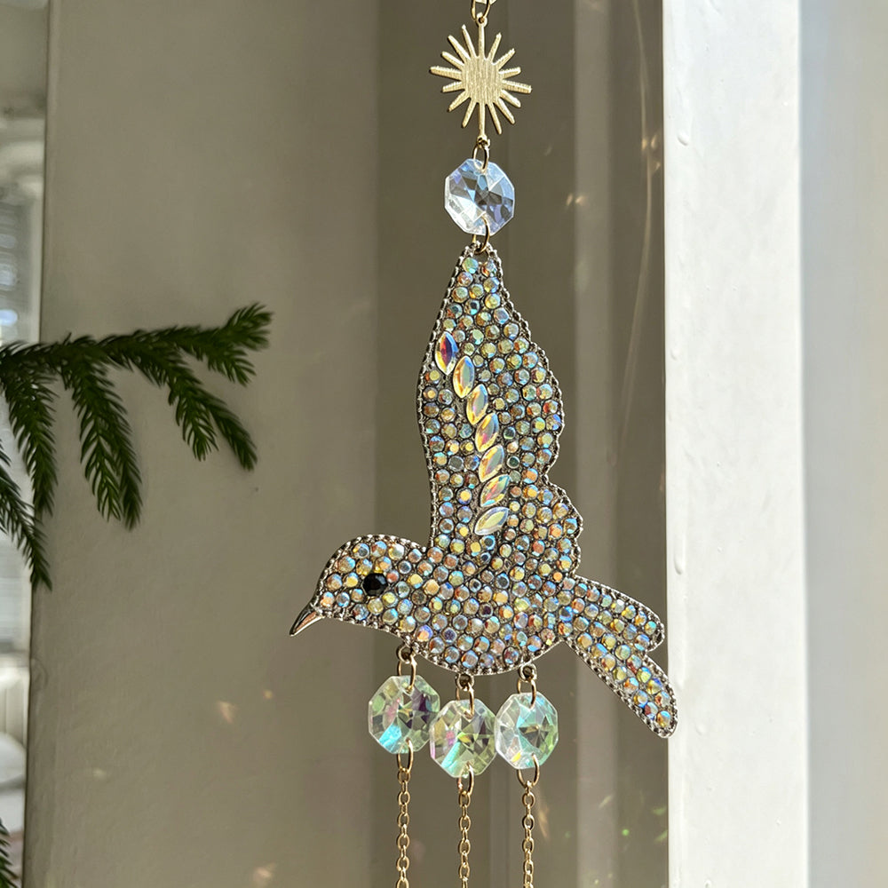 Sparkling Hummingbird Crystal Sun Catcher Wind Chime 6H7HLS206