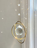 Double Rings Crystal Galaxy Prism Ball Suncatcher 6H7HLS214