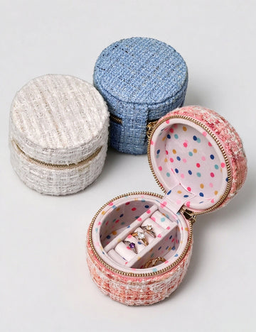 Mini Round Travel Jewelry Box - DippedShop Wholesale - #2835