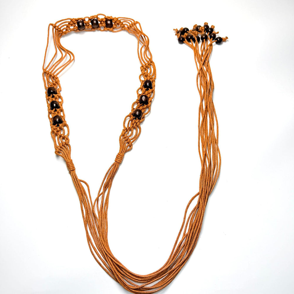 Ethnic-Style Handmade Weave Beaded Waist Belt 6W6JBT242
