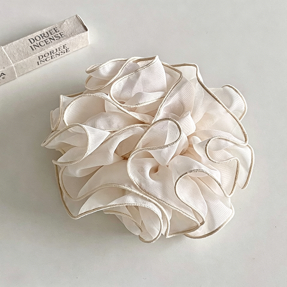 Oversized Voluminous Ruffled Floral Scrunchie MK2BLW6W6HSR19