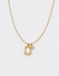 Vintage Shell Square Pendant Snake Chain Necklace 6W6JNC1078