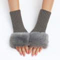 Stylish Rib Knit Thicken Plush Fingerless Gloves 6W6GLO100
