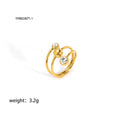 Cubic Zirconia Adjustable Ring - DippedShop Wholesale - #3587