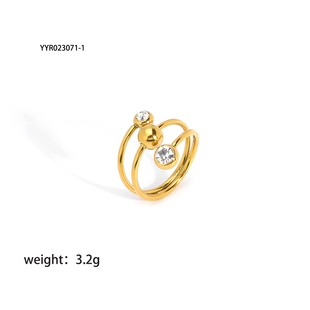 Cubic Zirconia Adjustable Ring - DippedShop Wholesale - #3587