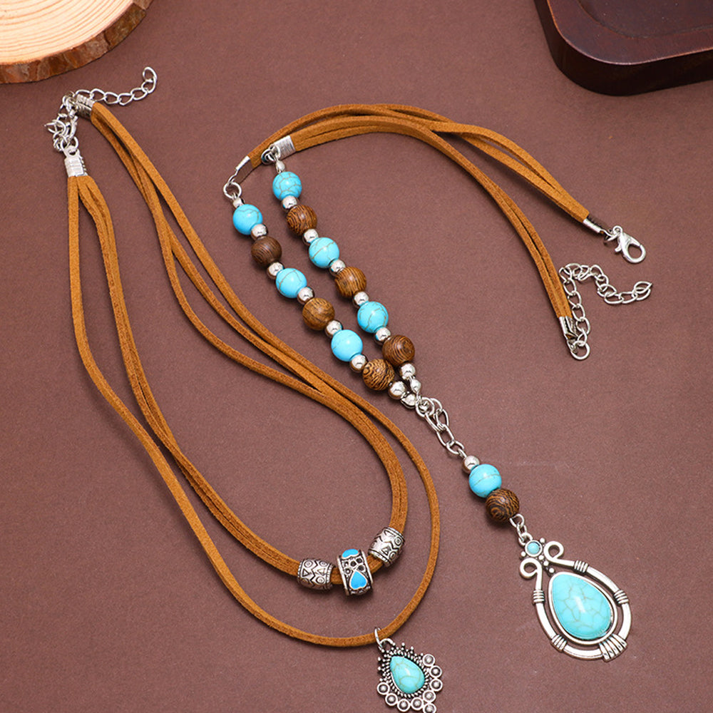 Multi-Layer Wooden Bead Necklace - DippedShop Wholesale - #7107