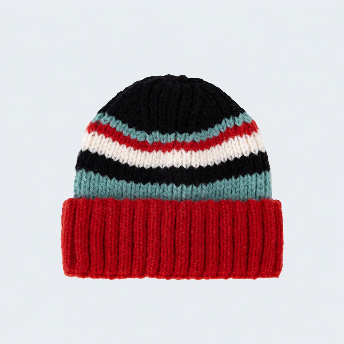 Stylish Color Block Striped Knit Beanie Hat 6W6HAT668