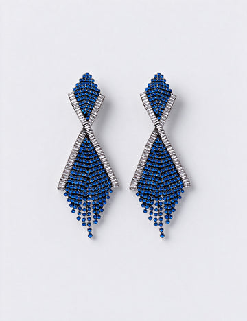 Stylish Geometry Tassel Rhinestones Stud Earrings 6W6JER807