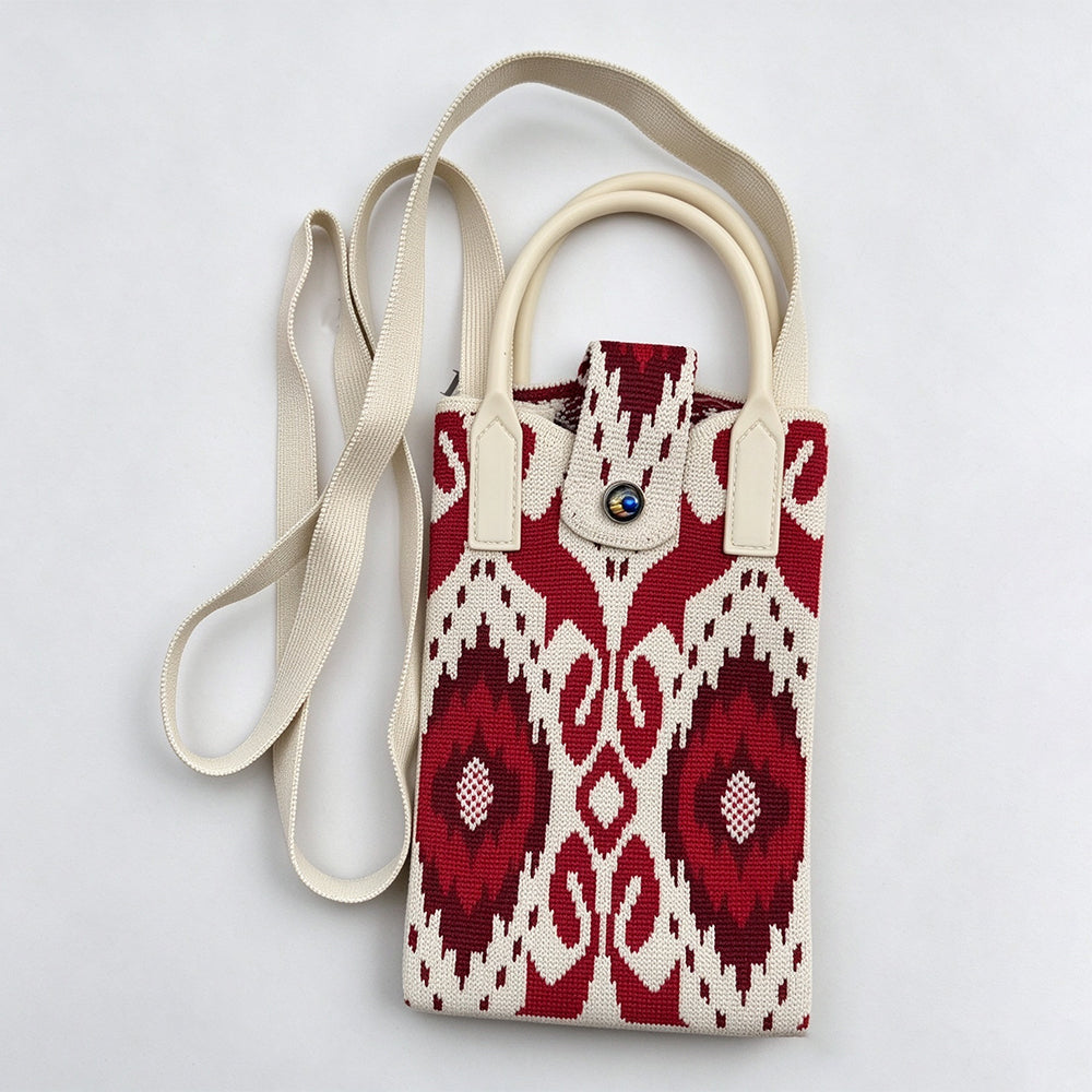 Boho Floral Print Knit Crossbody - DippedShop Wholesale - #3267