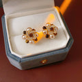 Chic Rhinestones Bowknot Pearl Pendant Earrings 6W6JER802