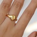 Oval Rose Signet Ring - DippedShop Wholesale - #1251