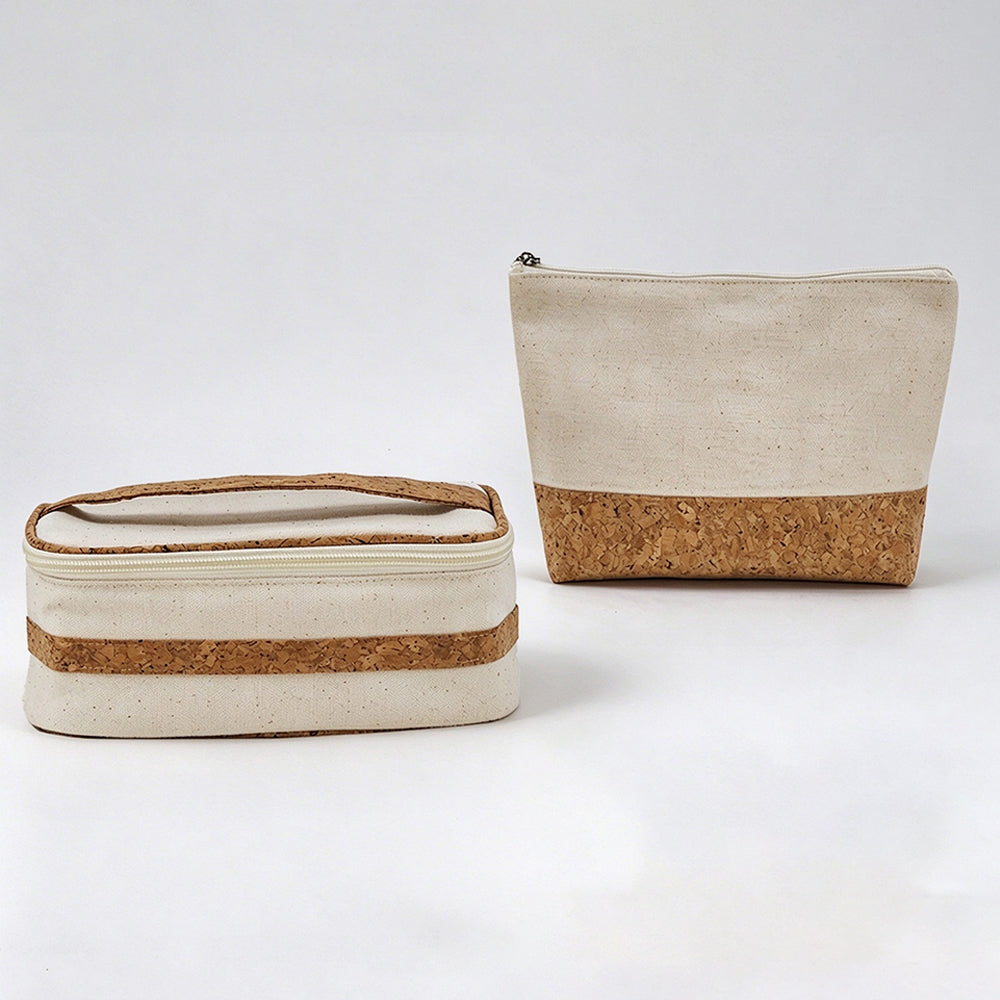 Stylish Color Block Canvas Cosmetic - DippedShop Wholesale - #8211