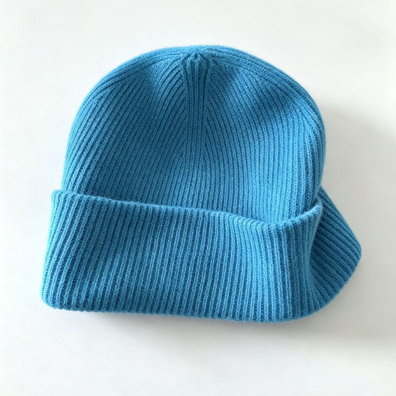 Simple Wool Blend Solid Color Knit Beanie Hat 6W6HAT542