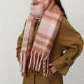 Winter Plaid Cashmere-Feel Tassel Knit Scarf 6W6NSC64