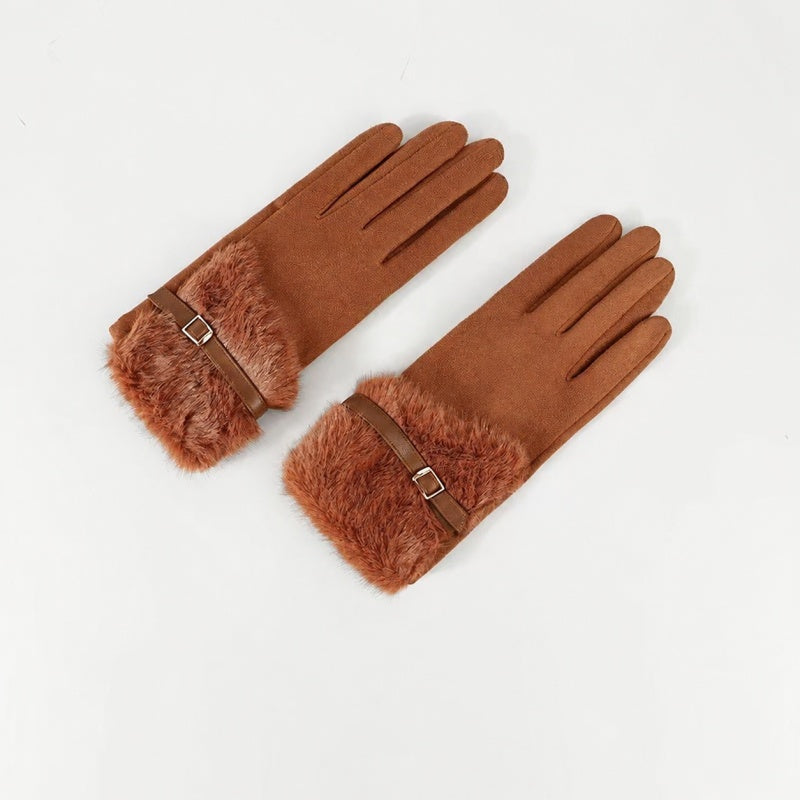 Elegant Suede Full Finger Thicken Gloves 6W6GLO97