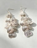 Boho Gold Plated Layered Floral Leaf Dangle Earrings 6W6JER709