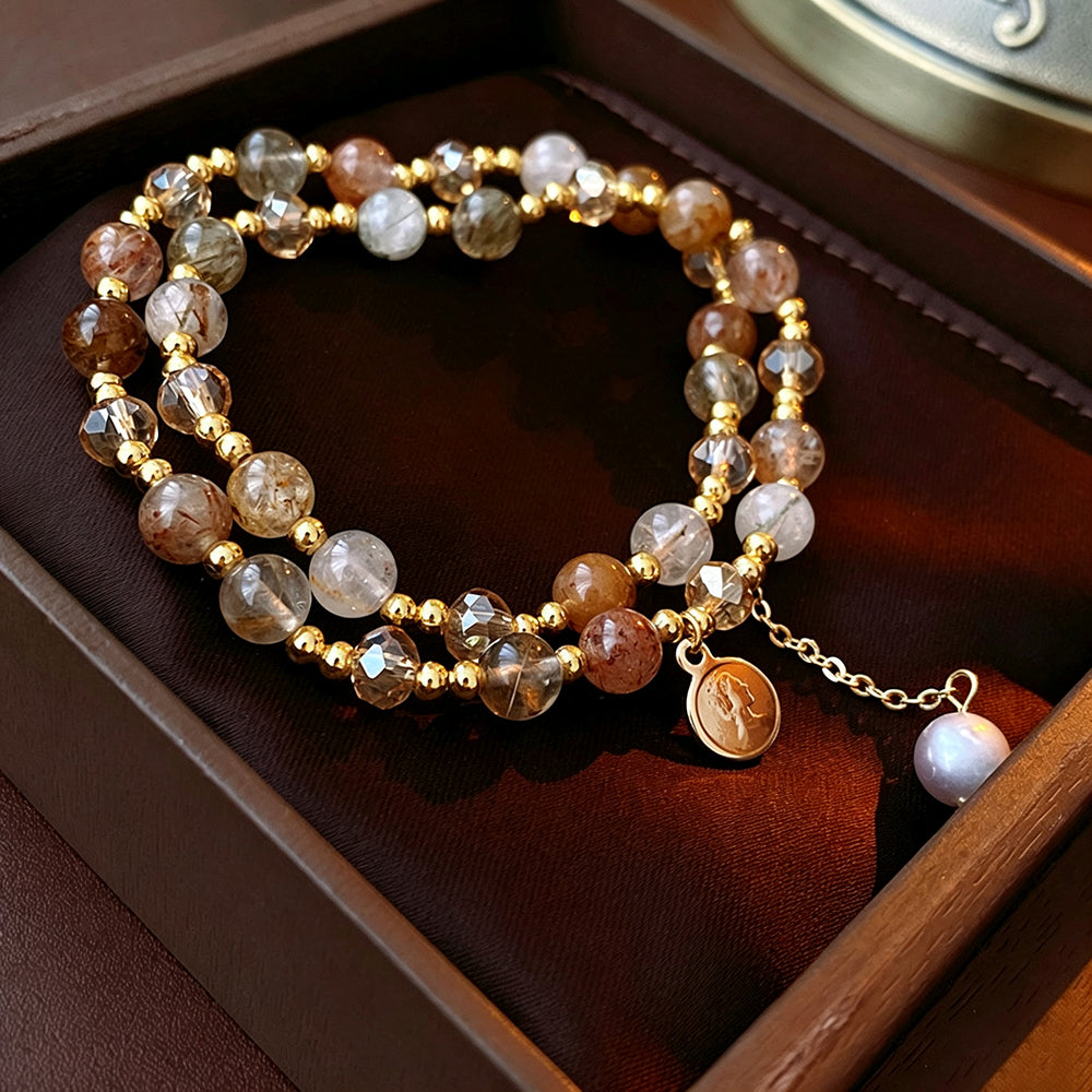Natural Stones Beads Chain Adjustable Bracelet 6W6JBR723