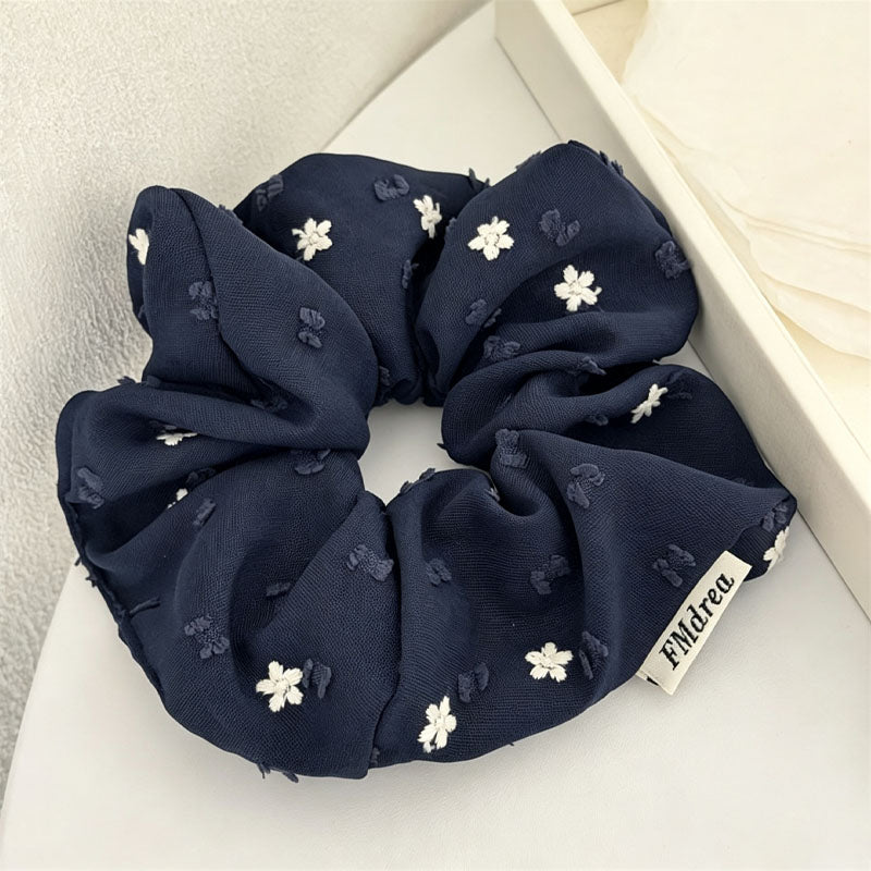 Retro Floral Embroidery Ruffled Hair Scrunchies 6W6HSR355